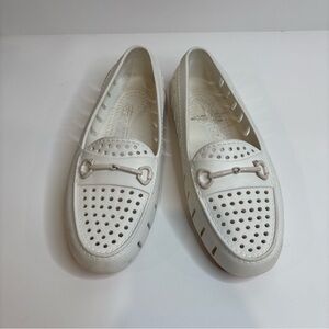 Floaters White Perforated Loafers boat shoes